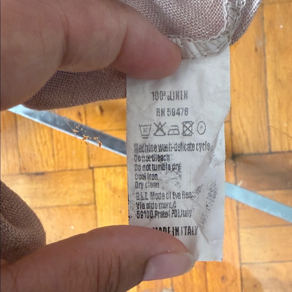 Le ragarre Elegant tan Maxi Dress 100%Lino - Picture 7 of 8